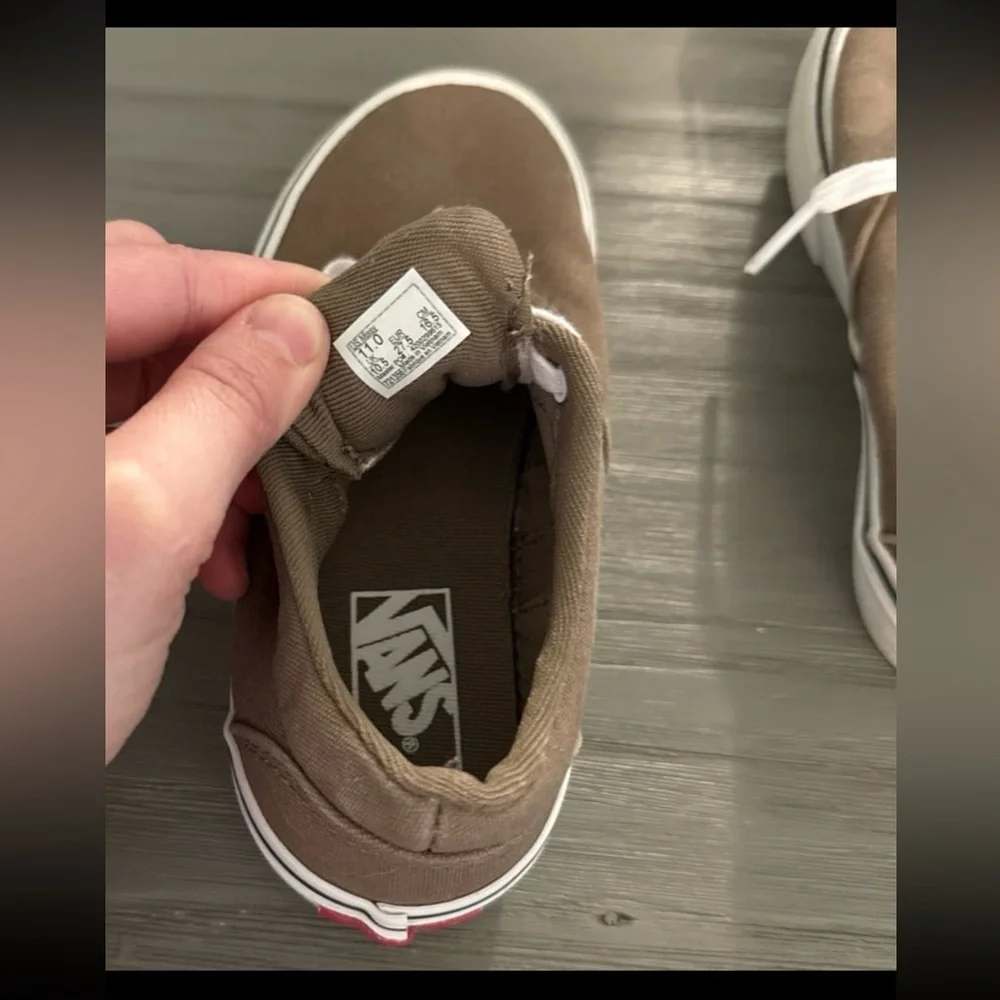 Vans Kids Brown Canvas Sneakers with White Laces